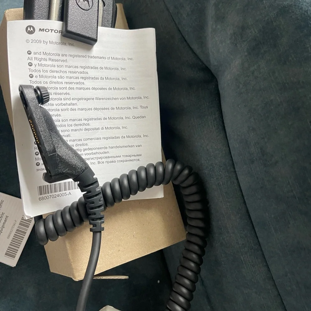 Motorola Black Computer Microphone with Durable Coiled Cable
